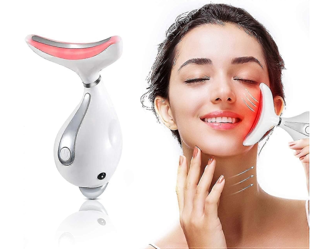 Massageador Facial Antienvelhecimento para Pescoço e Olhos com 45 Níveis de Aquecimento, Alta Frequência Vibraçã o Aparelho Antirrugas GOKOCO