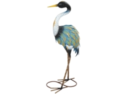 Estátua Garça 63cm Metal Decoração Jardim, Multicolor
