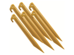 Pregos De Barraca 12" (6 Unidades) Amarelos - Acessórios De Camping De Alta Qualidade