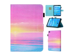 Capa para Samsung Galaxy Tab A9 com compartimentos para cartões e estampa Sunrise Hengrongshen