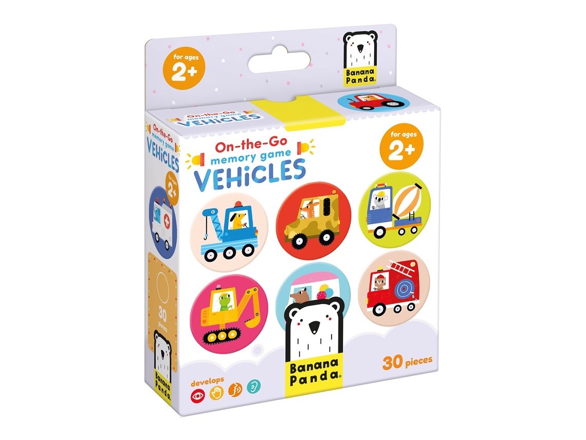 Jogo Educativo BANANA PANDA Jogo de Memória On The Go Vehicles (Idade Mínima Recomendada: 2 anos)