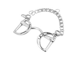 Bocado de Cavalo Snaffle com Anel D Aço Inox com Corrente para Boca 135mm S/MARCA