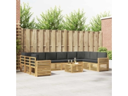 Vidaxl Conjunto De Sofás Para Exterior 11 Unid. Branco E Antracite