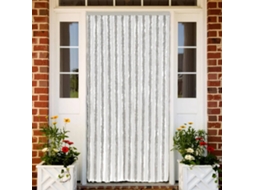 Vidaxl Cortina Anti-insetos 100x230cm Chenille Cinzento-claro E Branco