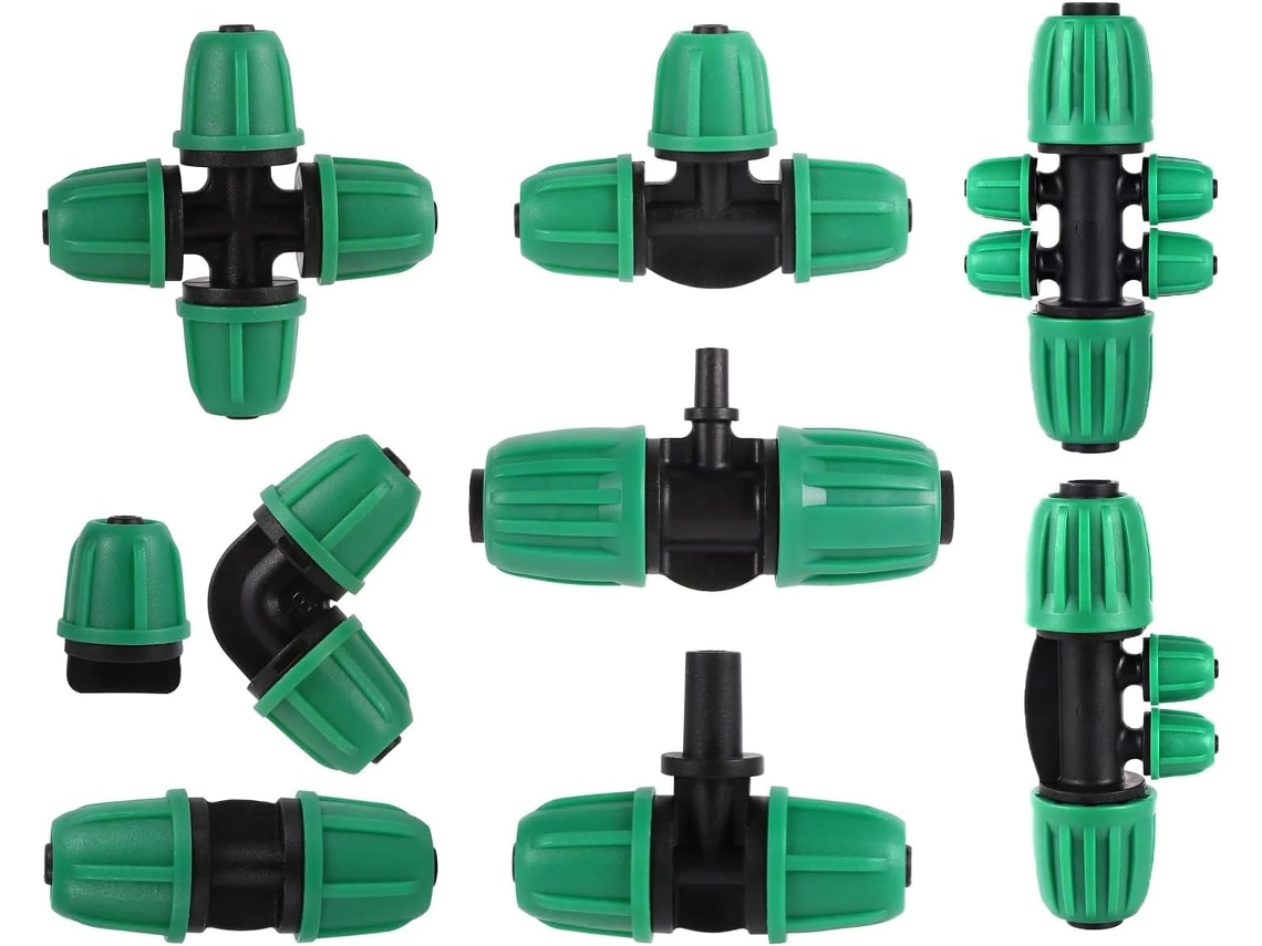 Conjunto De 10 Conexões Para Mangueira Irrigação Em Latão, 1/4" -