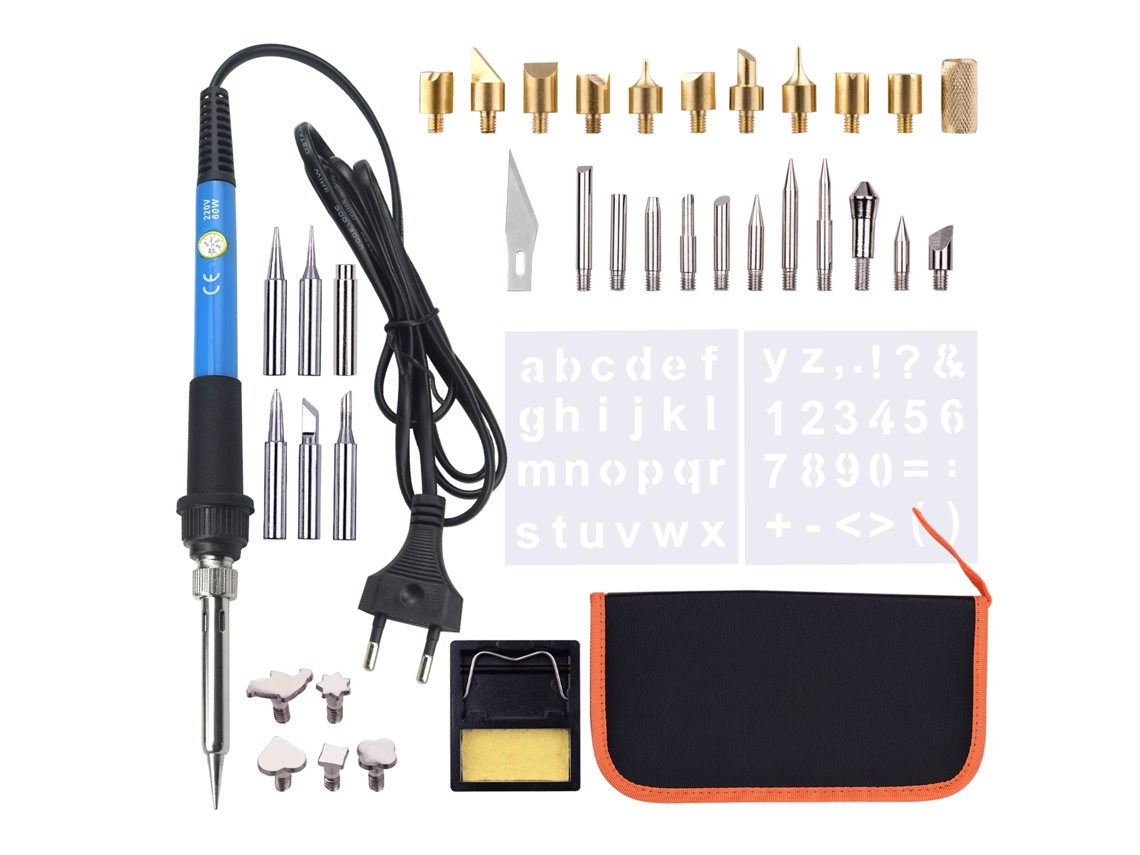 Kit De Gravura Em Madeira Com Lápis De Pirografia Ajustável 200-450℃ Para Iniciantes