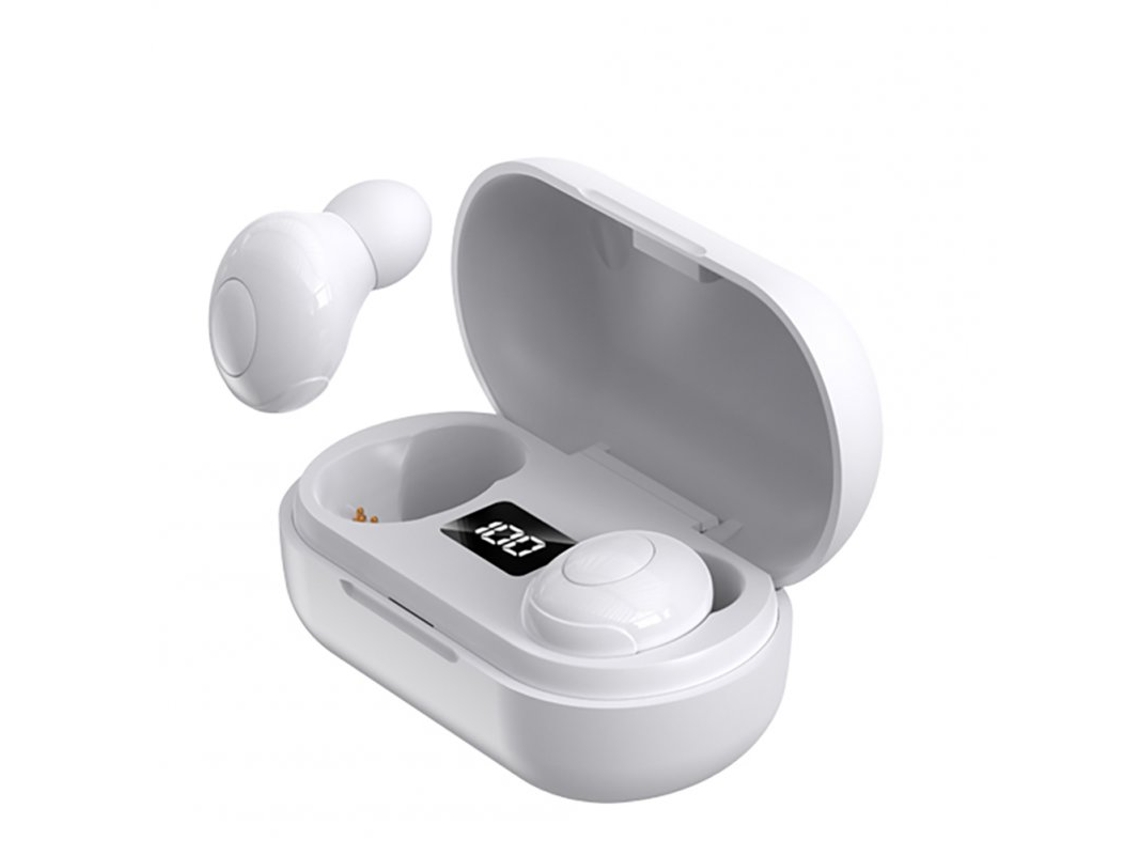 Auriculares Bluetooth True Wireless T8 Mini Estéreo 5.1 desportos com Visor Digital de Energia Branco