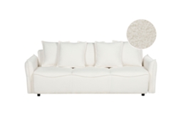 Sofá convertível com arrumação BELIANI Krama de Bouclé Branco 225x99x87