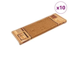 Vidaxl Tapetes De Escadas Adesivos 10 Pcs 65x21x4 Cm Bege