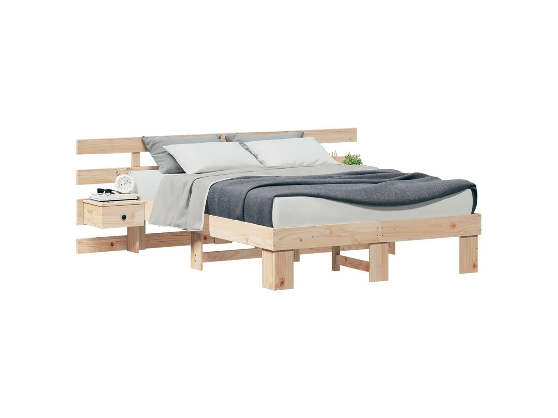 Estrutura da Cama com Cabeceira Castanho 135 X 190 Cm MAISON EXCLUSIVE