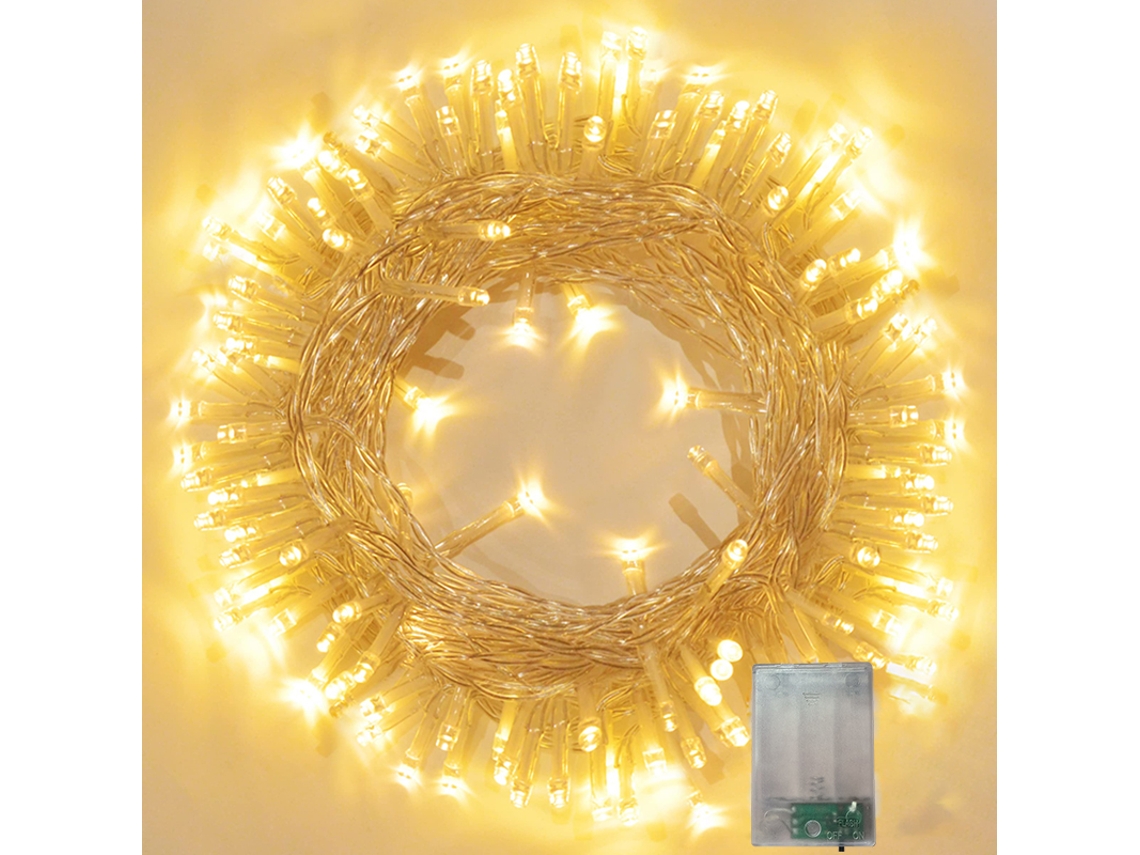 Cordão de Luzes Led À Prova D'água, Alimentado por Bateria MDUG (luz Quente, 10m80 Leds)