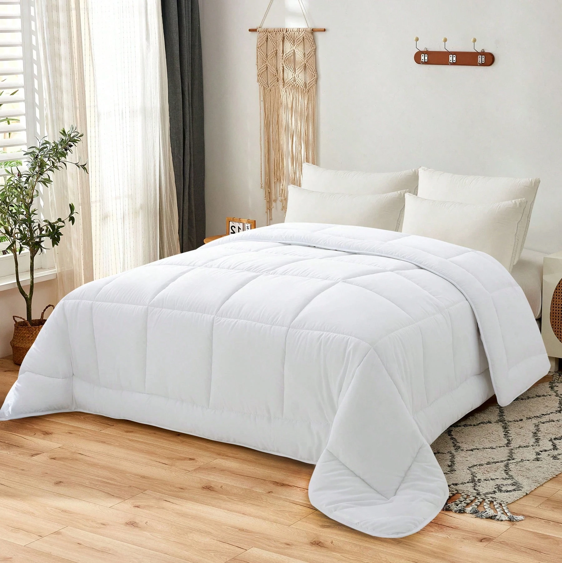 Edredom Inverno 400gsm Acolchoado Cama Solteiro 150x220cm