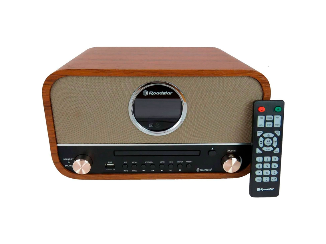 Rádio Digital Fm Leitor de Cd-Mp3 Bluetooth Usb ROADSTAR Hra-1782Nbt Madeira