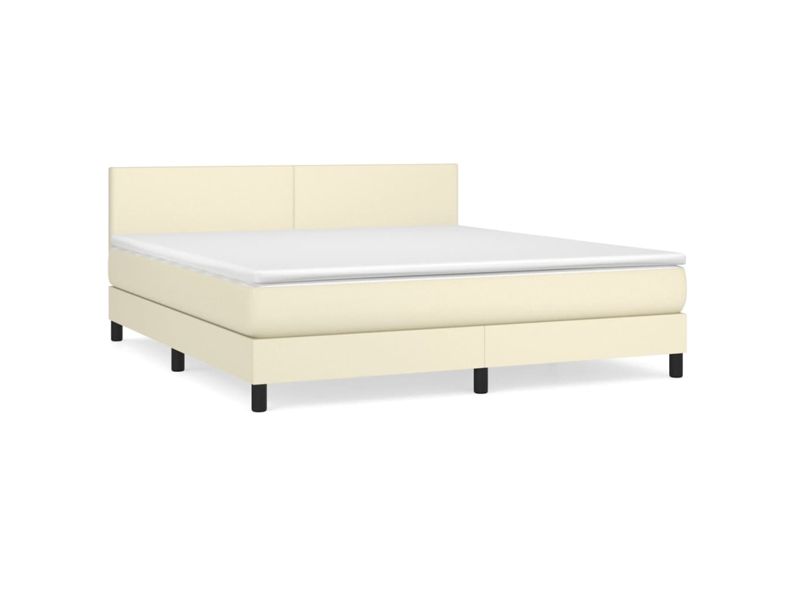 Box Spring Bed, Box Spring Beds Vidaxl Creme Couro Artificial (180 X 200 Cm)