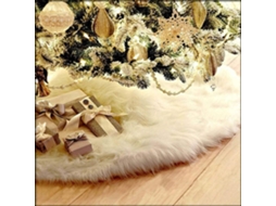Tapete De Natal De Pele Sintética Branca De 122 Cm (48 Polegadas) Da Wxsp Para Decoração De Árvore De Natal