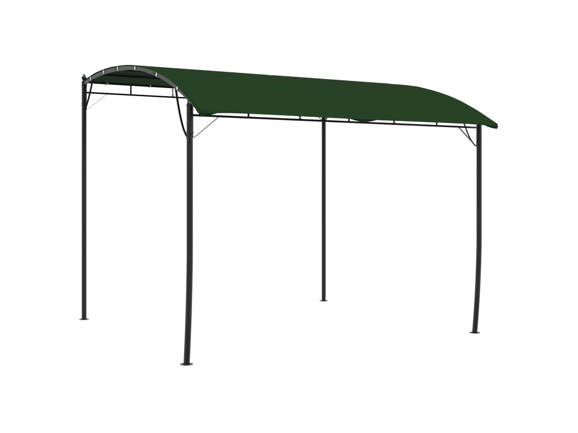 Vidaxl Gazebo 3 X 3 X 2,55 M Verde Aço Revestido A Pó E Tecido 180 Gsm