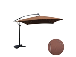 Solenzara Guarda-sol  Castanho Quadrado Com Braço Lateral 3 X 3 M Led