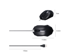 Rato Óptico Usb LAXISCREED 1,1m 3 Botões