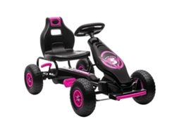 Kart Infantil a Pedal com Assento Ajustável e Freio de Mão, Adequado para Crianças de 5 a 12 Anos, Rosa e Preto. PROFESIA BOYANG (3 Posições)