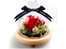 Rosa Eterna Com Luz Led Em Domo De Vidro Para Dia De São Valentim Aniversário Casamento Presente Romântico