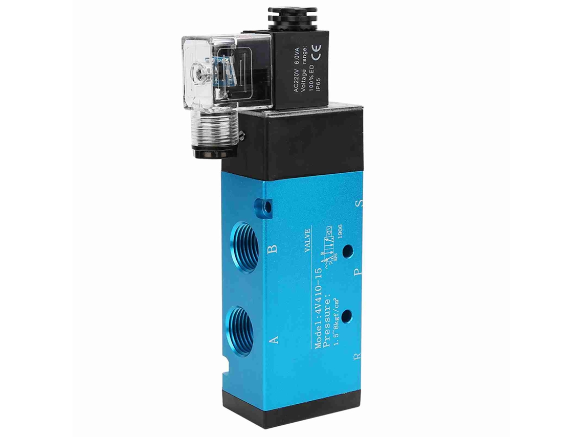 Válvula Solenóide Aire 4v410-15 2 Posições 5 Vias 50mm 0.15~0.8mpa Ip65 Ac220v
