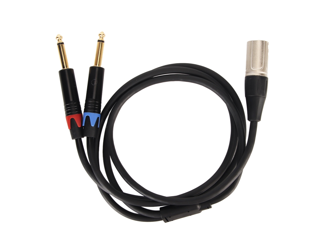 Aetheria cabo Divisor Y Xlr Macho para 2 Plugs 6.35mm Ts Mono 1m Conversor Adaptador de Áudio