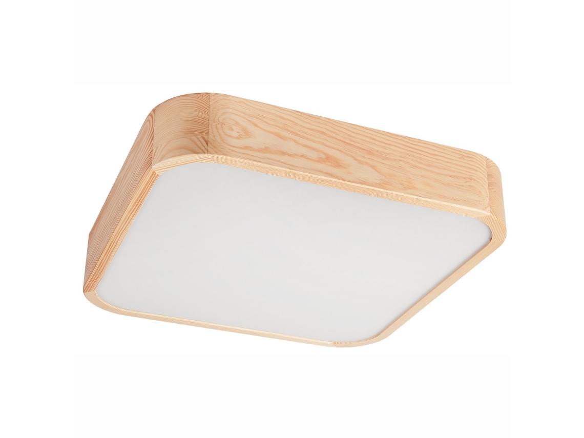 Candeeiro De Teto Gaspar 3, Madeira, Castanho, 45x45x8 Cm, Seven Design