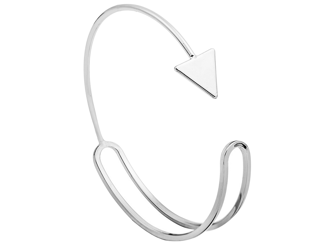 Pulseira Abertura Decorativa Liga Irregular Com Flecha Prata