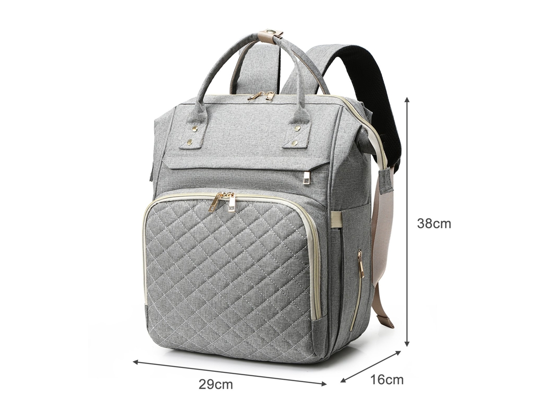 Mochila Para Fraldas Feminina Grande Capacidade Com Bolsos Térmicos E Usb Resistente À Água