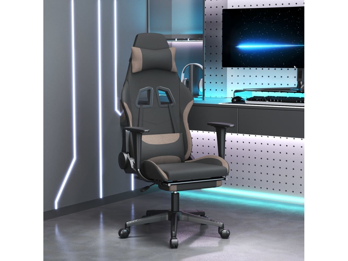 Cadeira de gaming VIDAXL Cinzento-acastanhado Tecido (64x60x127 cm)