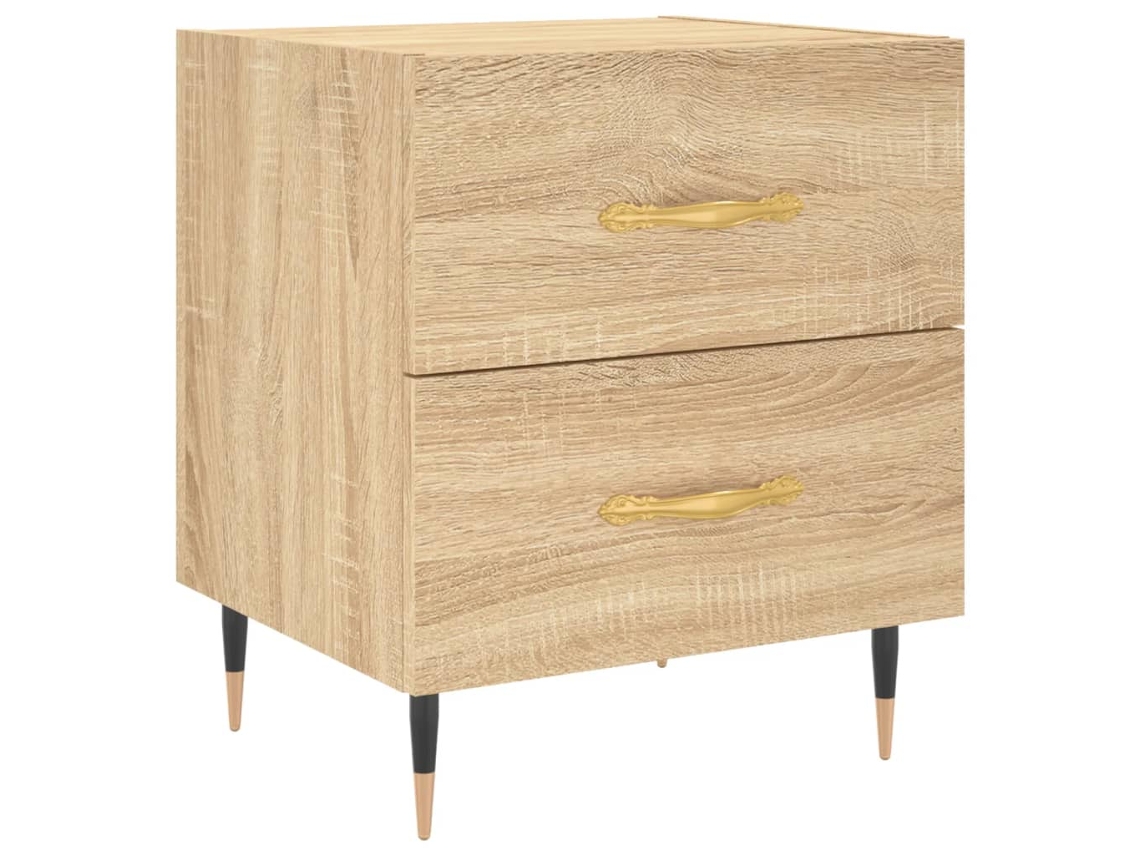 Bedside Cabinet, Bedside Cabinets Vidaxl Marrom Madeira Processada (n/a)
