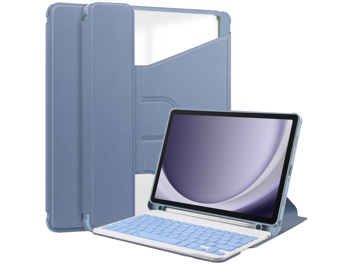 Capa Com Teclado Bluetooth Com Suporte Giratório, Compatível Com Samsung Galaxy Tab A9/a11