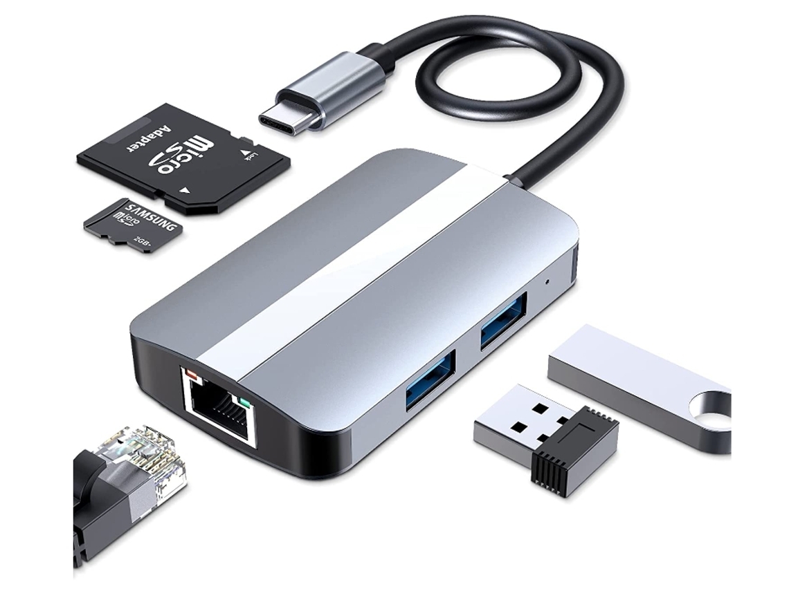 Hub USB C 5 em 1, transferência, multimídia, compatível, STELASPLEN