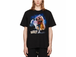 Rockinstone Back To The Future Movie Mcfly Doc Car Lightning Black Adult T-shirt Size:s