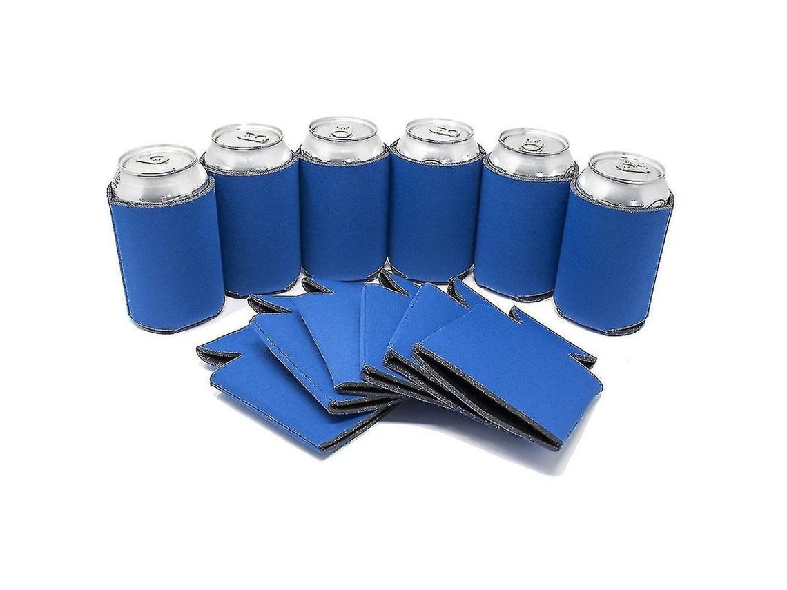 Mangas Isolantes Para Latas E Garrafas De Cerveja - 6 Unidades, Material Durável, Ajuste Versátil E Fácil De Personalizar Azul