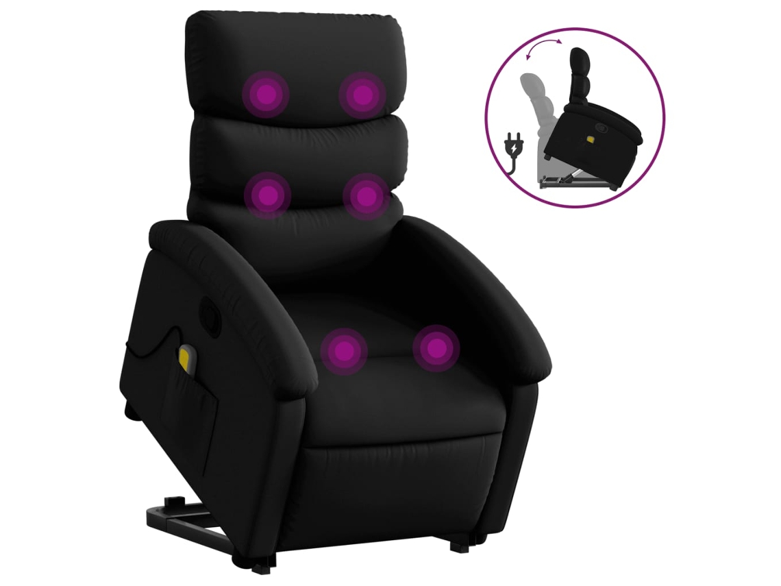 Stand Up Massage Recliner Chair, Stand Up Massage Recliner Chairs Vidaxl Preto Couro Artificial