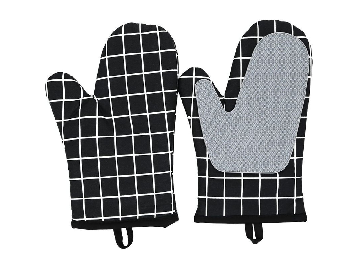2026 luvas de Forno de Silicone Resistentes Ao Calor, Antiderrapantes, de Grau Alimentar para Cozinha, Assado, Assadura e Cozimento Preto