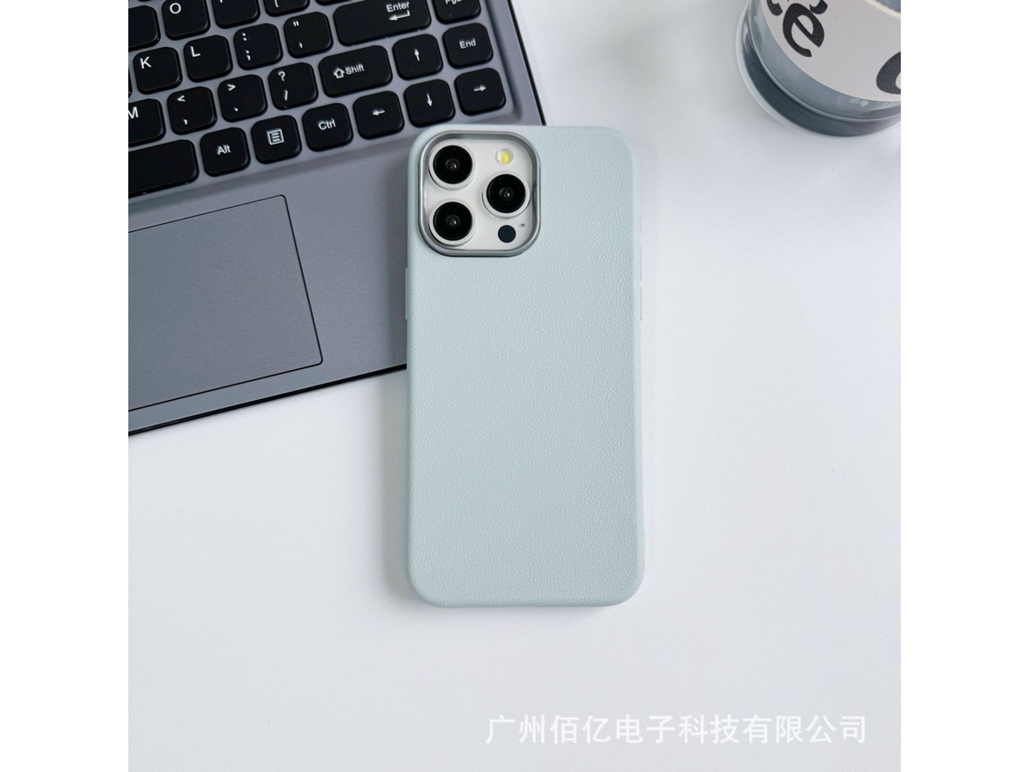 Conjunto De 2 Capas Para Iphone 17 Em Couro Sintético Macio Cinza Claro, Lisas, Para Outono E Inverno.