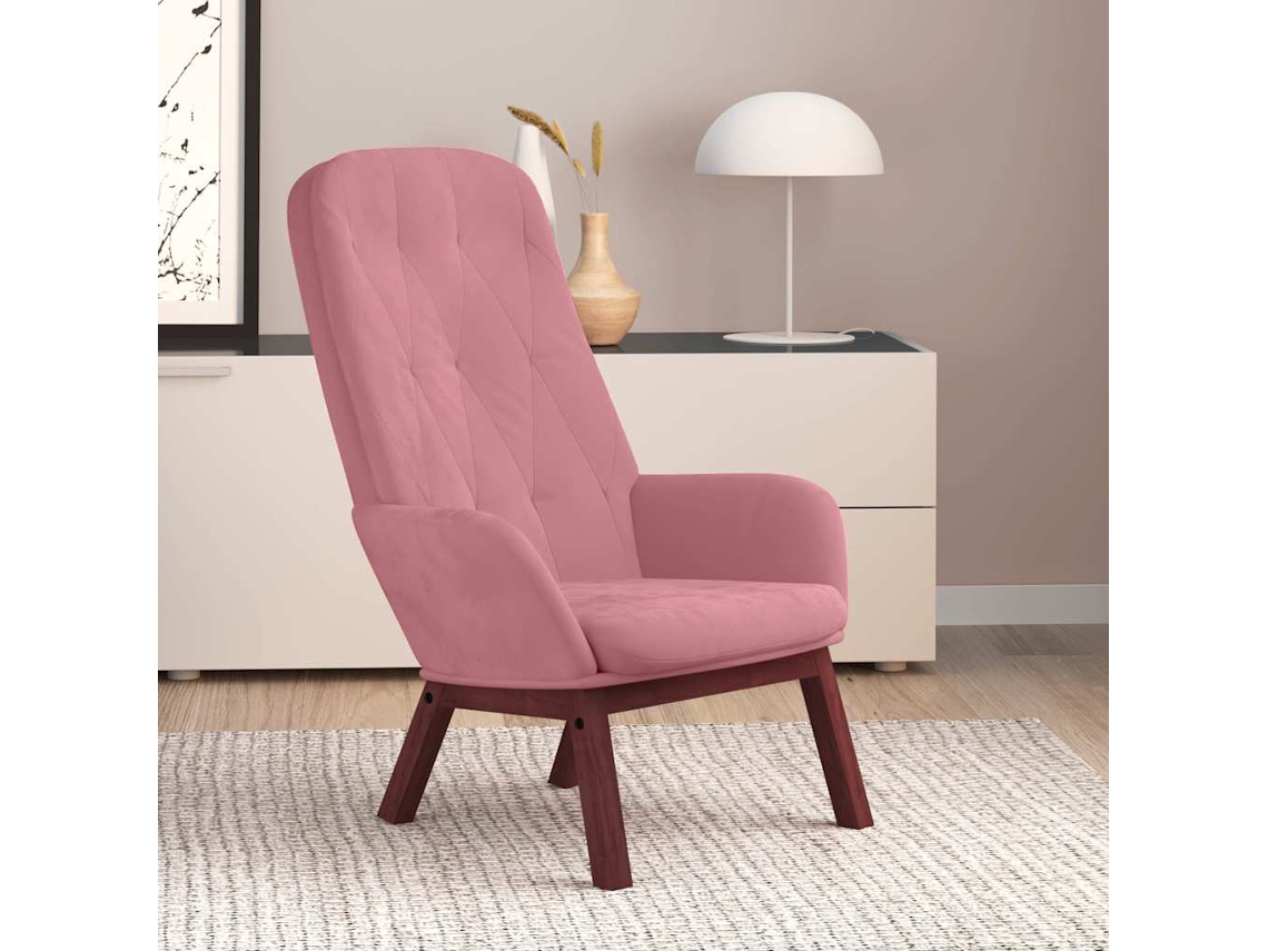 Vidaxl Cadeira De Descanso Veludo Rosa