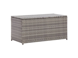 Caixa De Arrumação Para Jardim Vidaxl Cinzeto Rattan / Vime (100x50x50 Cm)