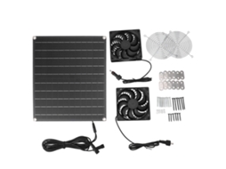 Ventilador de exaustão solar 15W 12V IPX7, painel monocristalino S/MARCA