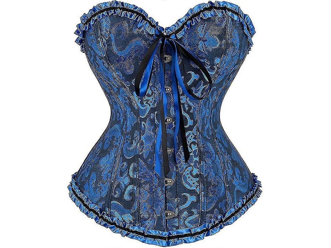 Top Corset Feminino Sexy com Apoio Anatomic Perfeito para Qualquer Ocasião e Silhueta Hourglass Preto Azul