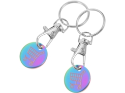 Conjunto De 2 Chaveiros Metálicos Em Formato Carrinho Compras,