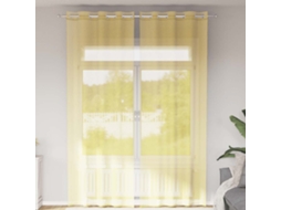 Vidaxl Cortinas De Voile Com Ilhós 2 Pcs Amarelo