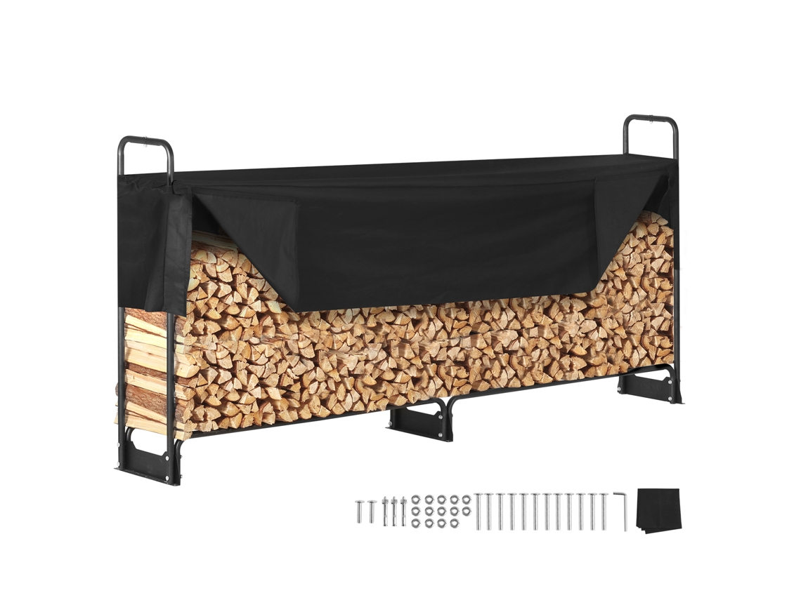 Rack de Lenha Externo com Tampa 102 X 14,2 X 46,1 Polegadas