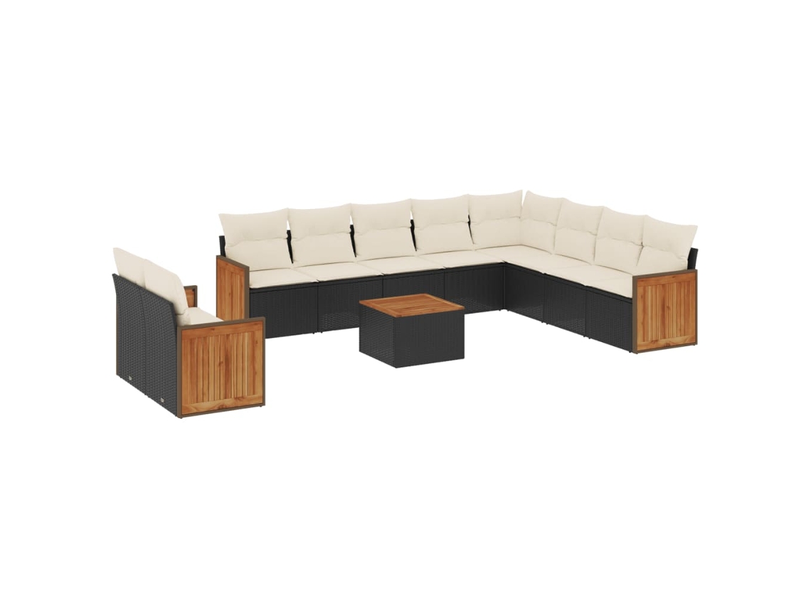 Garden Sofa Set, Garden Sofa Sets Vidaxl Preto Rattan / Vime (n/a)