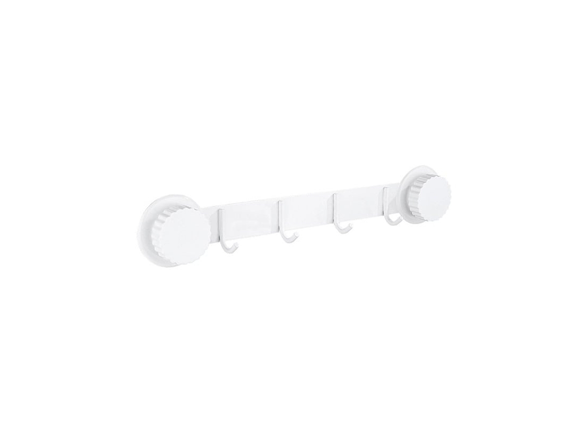 Cabide com Ventosa, Gancho Único com 4 Ganchos: Fixação Forte, Reutilizável, Perfeito para Cozinha e Banheiro BRILVIBERA (branco)