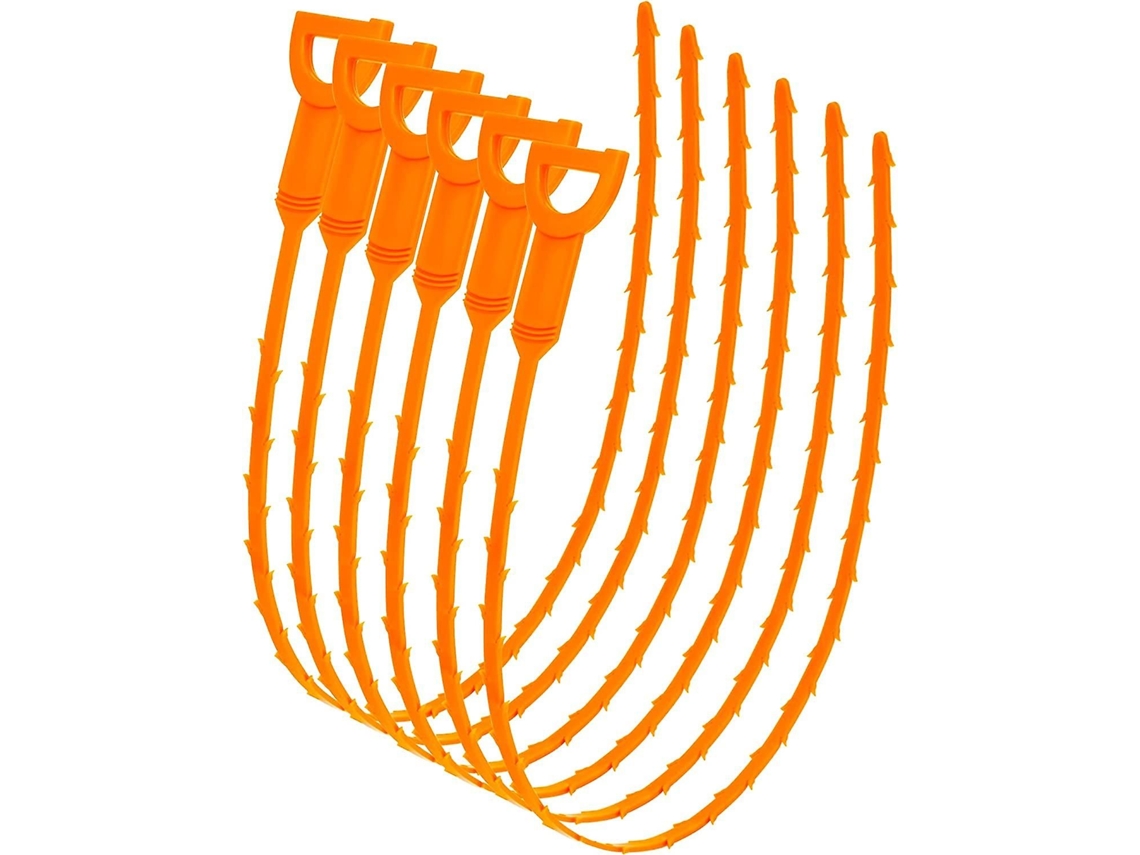 Kit Com 6 Limpadores De Ralo De 25 Polegadas, Ferramenta Para Remover Cabelos E Desobstruir Pias De Cozinha E Chuveiros