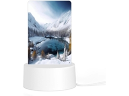 Luminária Noturna Led Acrílica Plug And Play Com Base De Plástico, Ideal Inverno, Montanhas, Neve, Paisagens