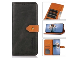 Capa De Celular Com Flip De Couro Bovino Khazneh Bicolor Para Honor 80